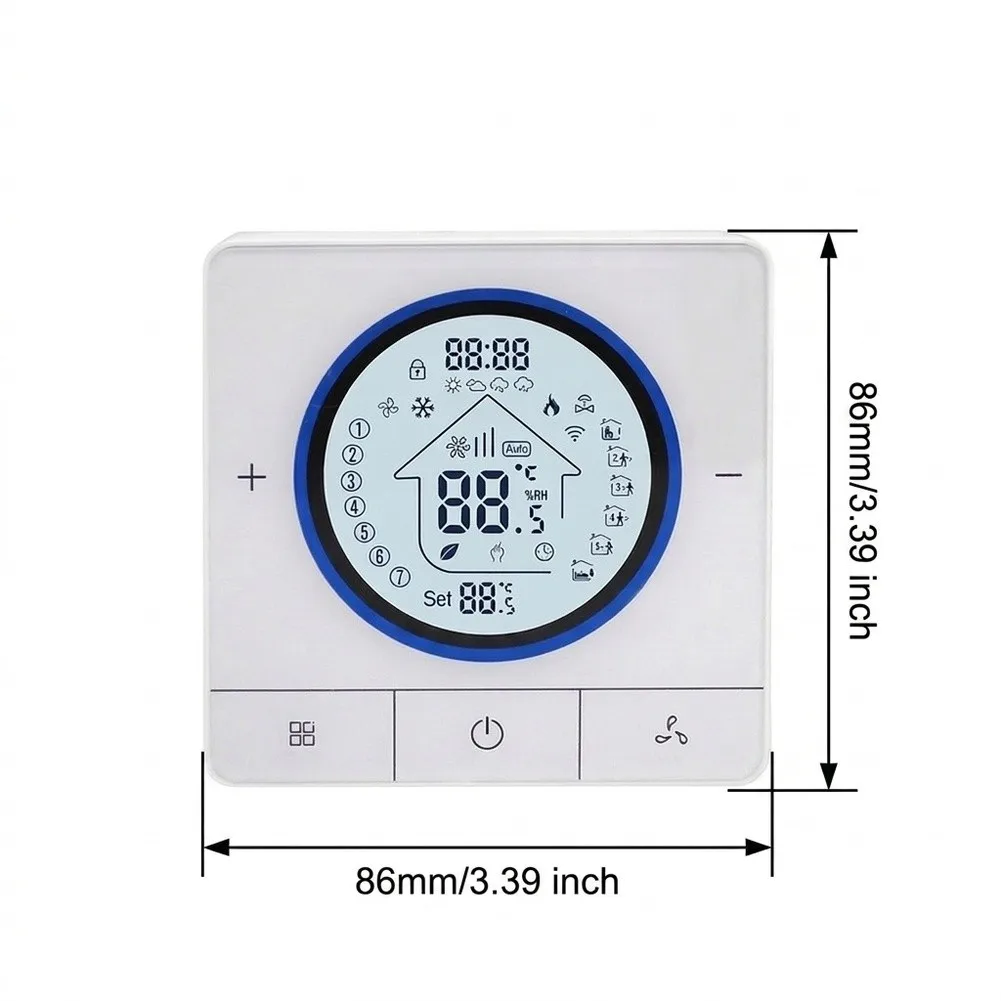 For Smart Programmable Thermostat 13mm Ultra For Slim LED Display Weekly Schedule Energy Saving Heating Control For Home Wall