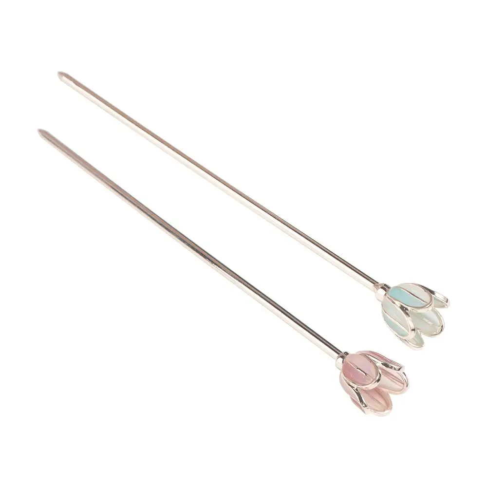 Floral Elements Alloy Simplicity Lovely Chinese Style Hair Fork Modern Minimalist Hair Stick Hanfu Hair Accessory Tulip Hairpin