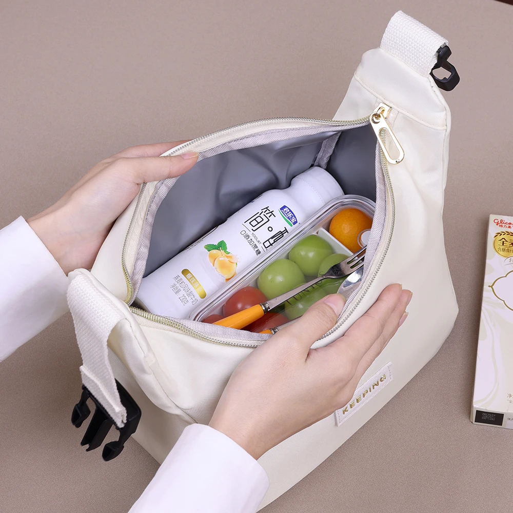 Waterproof Portable Lunch Bag for Women Insulated Lunch Box Tote Office Food Shoulder Bags Cooler Bag Thermal Bag Bento Pouch