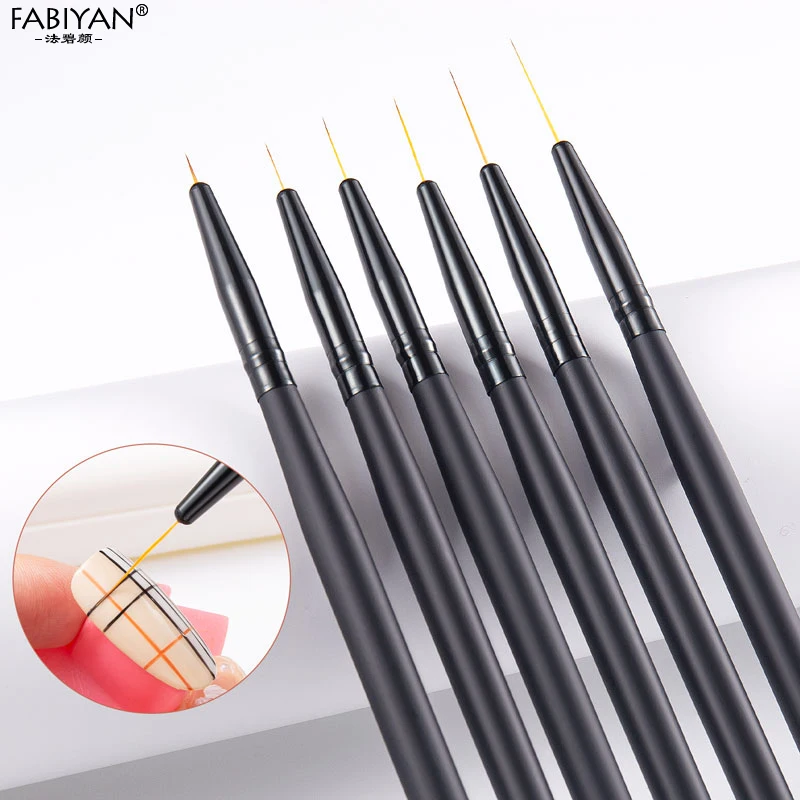 Nail Art Liner Painting Pen Drawing UV Gel Brushes Manicure Superfine Stripe Tools 6/9/12/15/18/24mm