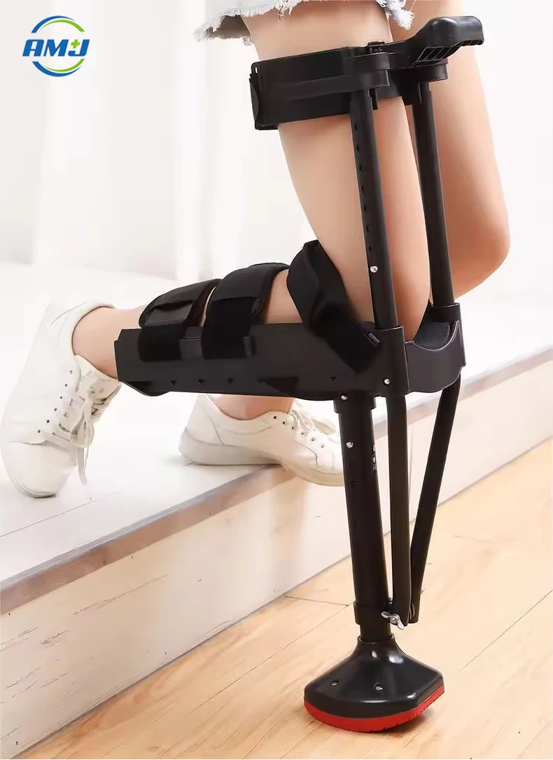 Hands Free Anti Slip Crutch Leg Telescopic Walking Aid for Assisting Walking Ankle Injury in Calf and Ankle Joint Fracture
