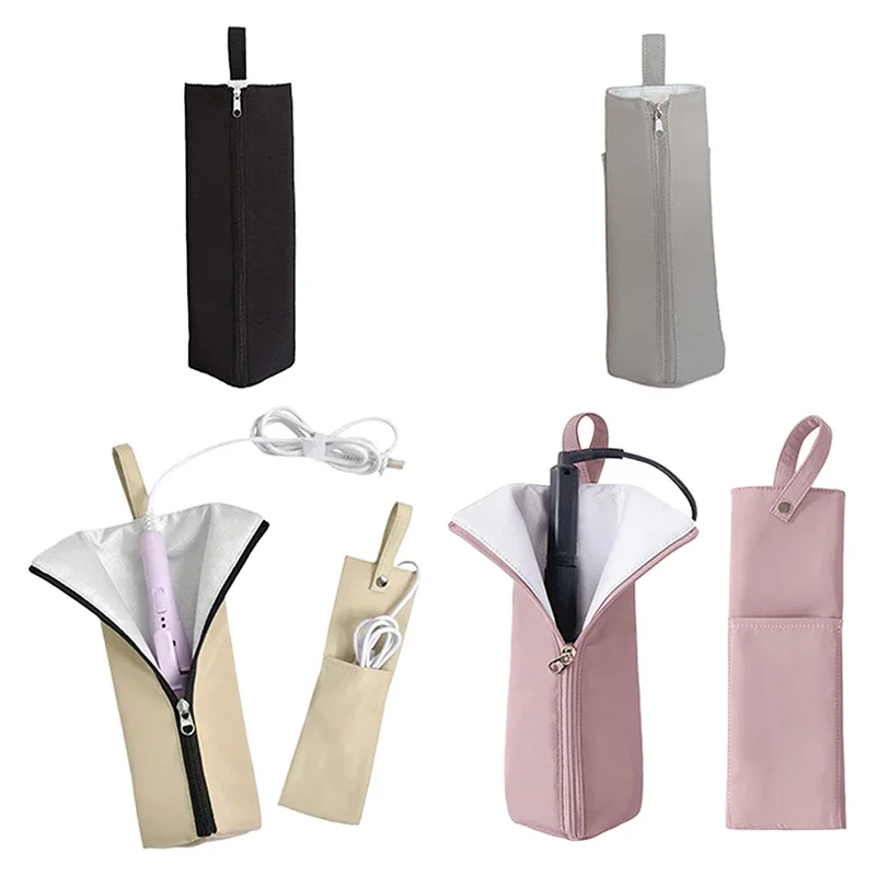 Heat Resistant Travel Bag For Curling Iron,Hot Iron Holder,Hair Curling Holder Mat With Zipper,Lightweight Portable Hair Straigh
