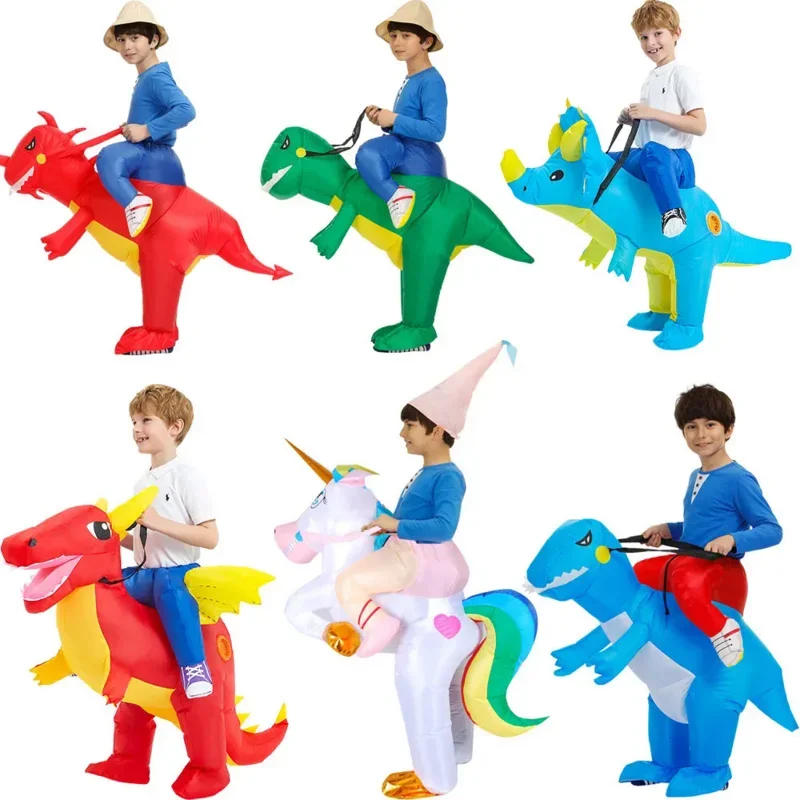 Disfraz inflable de conejo y dinosaurio para niños y niñas, disfraz de unicornio, conejito, Pascua, Halloween, disfraces de Carnaval MN3