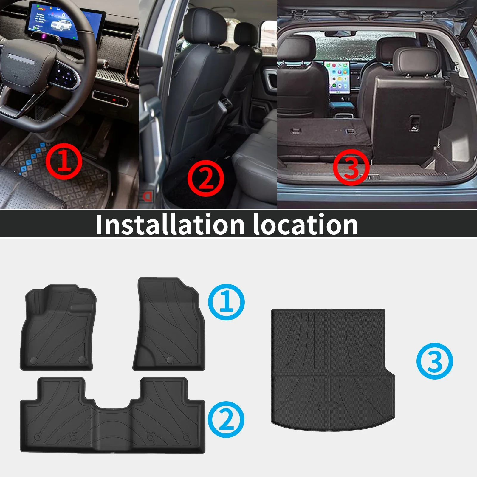 for Renault Filante 2026 2027 LHD Waterproof TPE Car Floor Mats 3D Laser Scanning Perfect Fit Odorless Accessories Easy Clean