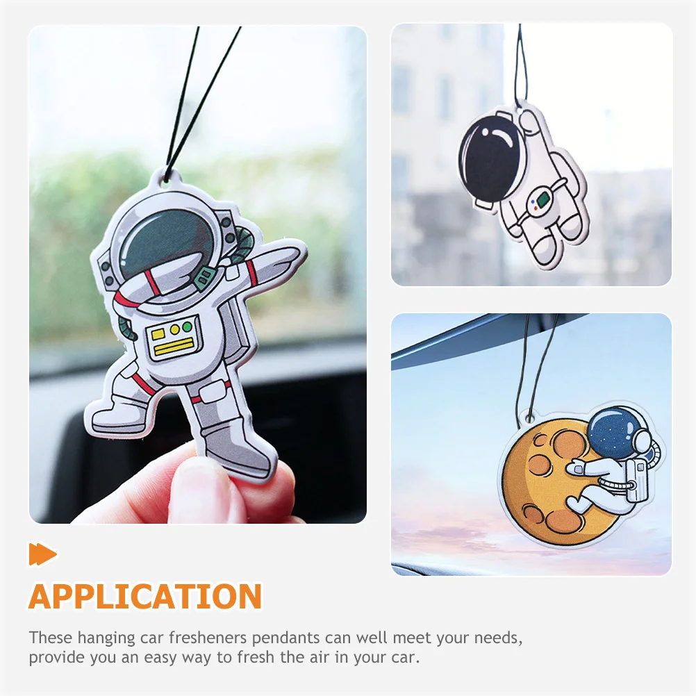 12 Pcs Scented Tea Hanging Astronaut Fragrance Car Fresheners Rearview Mirror Accessories 7X6CM Paper