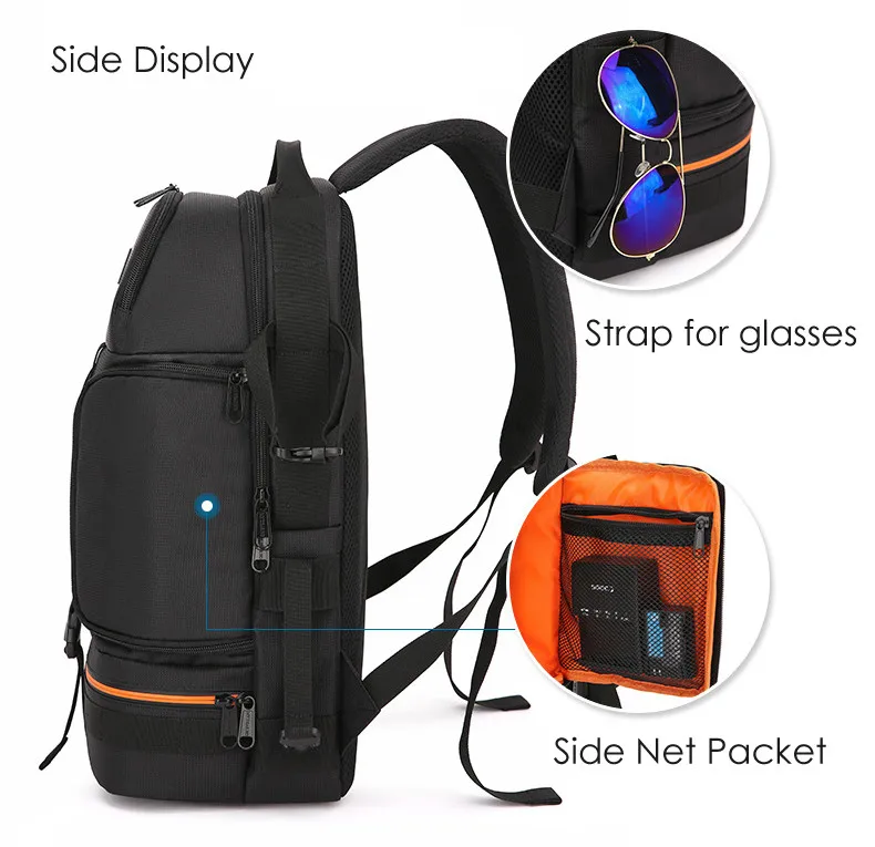 Jinnu olang profession elle digitale slr kamera rucksack große fotografie tasche stativ halter wasserdichte regen abdeckung outdoor wandern – Detail 10