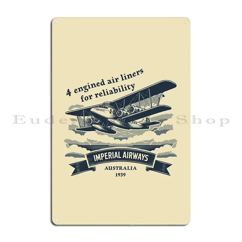 Nostalgic 1939 Imperial Airways Metal Sign Design Decoration Plaques Personalized Mural Tin Sign Poster