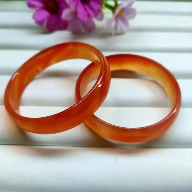 Natural Red Agate Hand-carved Wide Band Children's Bracelet Fashion  Jewelry Children's Carnelian Small-caliber Beauty Bracelet
