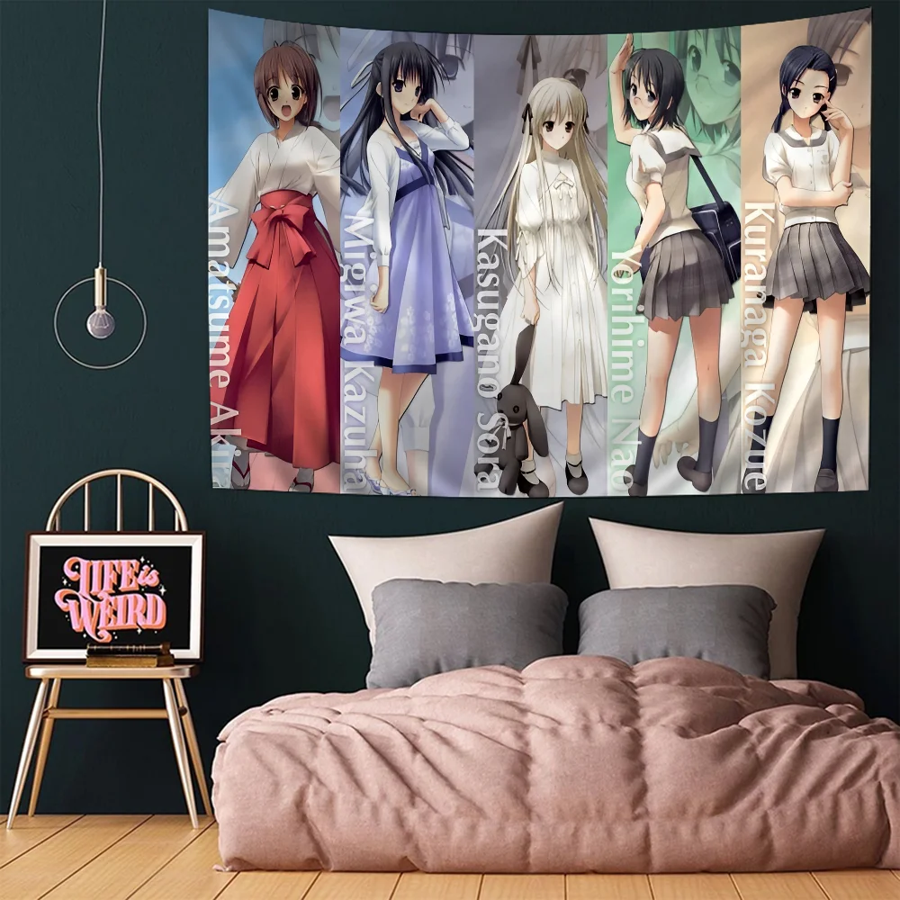 Yosuga No Sora Anime Tapestry Hanging Tarot Hippie Wall Rugs Dorm Wall Hanging Sheets