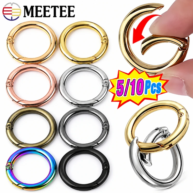 5/10Pcs 16-50mm Metal O Ring Buckles for Bag Strap Clip Buckle Clothes Dog Leash Loops Clasp Keychain Snap Hooks DIY Accessories