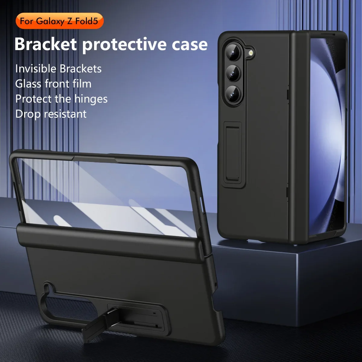 Spring Hinge Shift Bracket Phone Case For Samsung Galaxy Z Fold6 5 4 3 Case Shell Film All-Inclusive Fold Phone Protective Cover