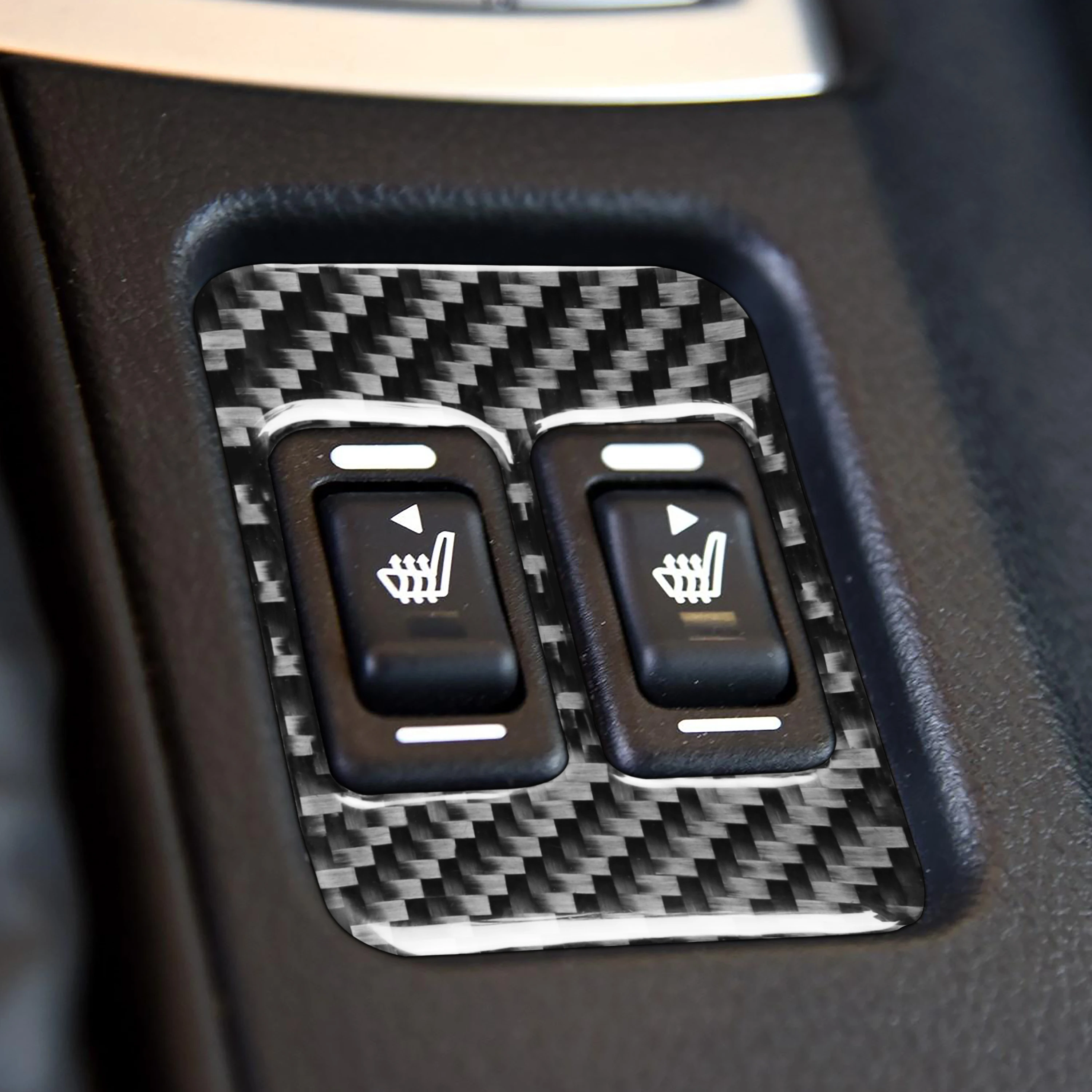 Real Carbon Fiber Car Accessories Seat Heating Switch Panel Cover Soft Sticker For Subaru BRZ Toyota 86 GT86 2017 2018 2019