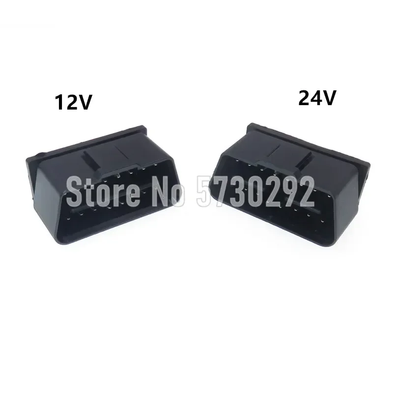 16P 12V 24V Automobile OBD2 Connector 16p Male Socket OBD II Diagnostic-tool Wiring Harness Plug