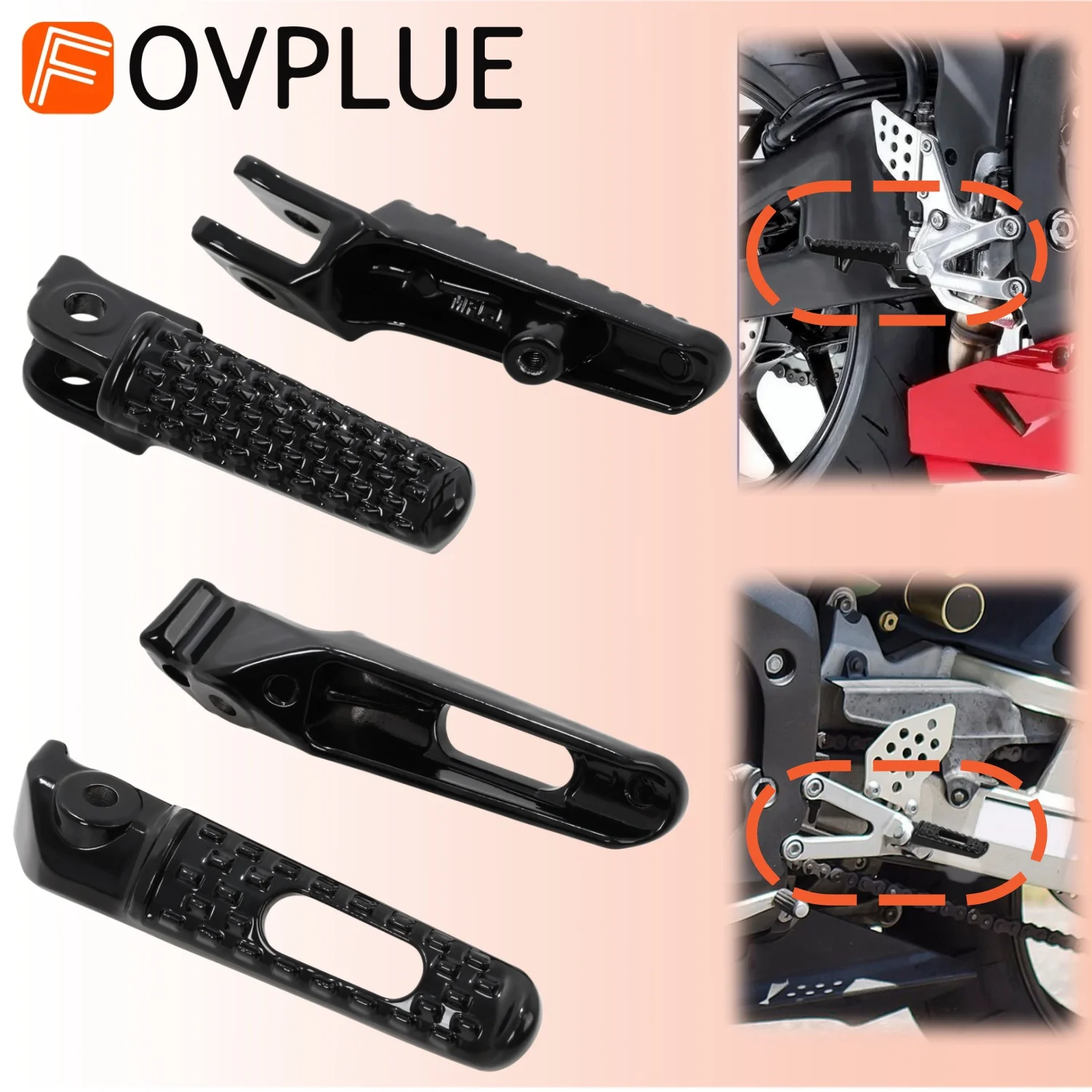 Fußrasten-Zubehör, Motorrad-Fußrasten-Montagesatz für vorne und hinten, für Honda CBR600RR CB1000R CBR1000RR 600RR 1000R ab 2003