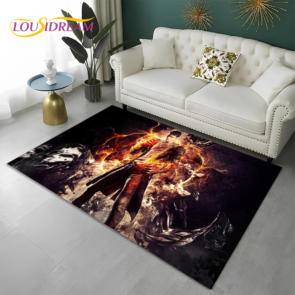 D-Devil May Cry Games DMC Gamer Carpet Rug for Home Living Room Bedroom Sofa Doormat Decor,kid play Area Rug Non-slip Floor Mat