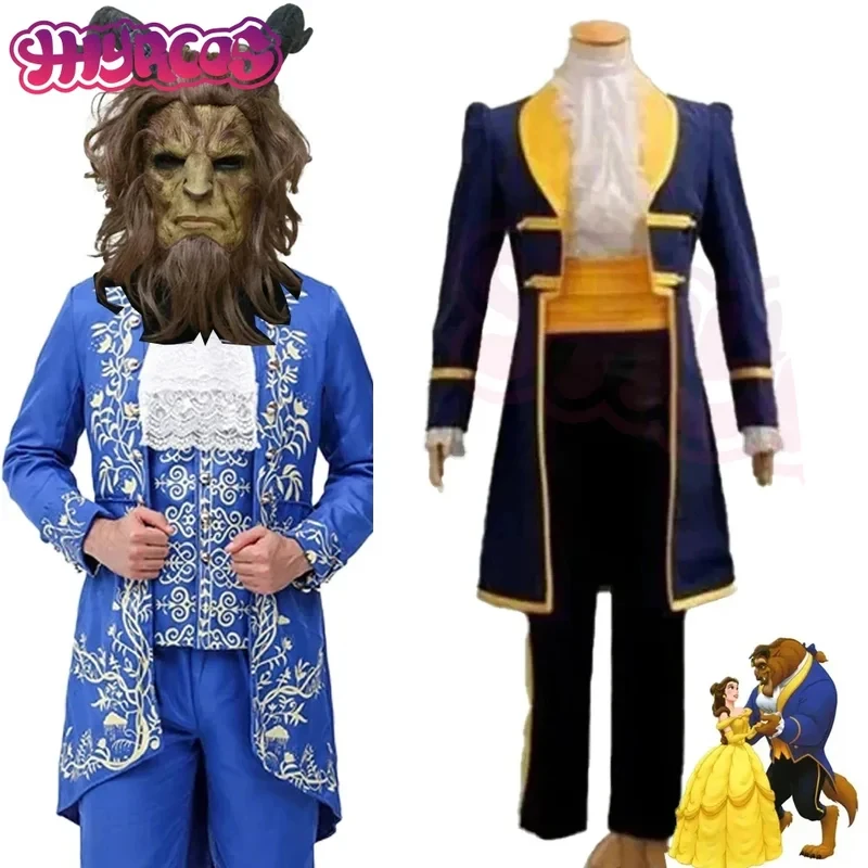 ❤️ ❤️ ❤️ Disfraces de cosplay del Príncipe Adam, disfraz de la Bestia del anime, disfraz de dibujos animados de la Bella y la Bestia, máscara de Halloween para adultos ❤️ ⭐️ ❤️