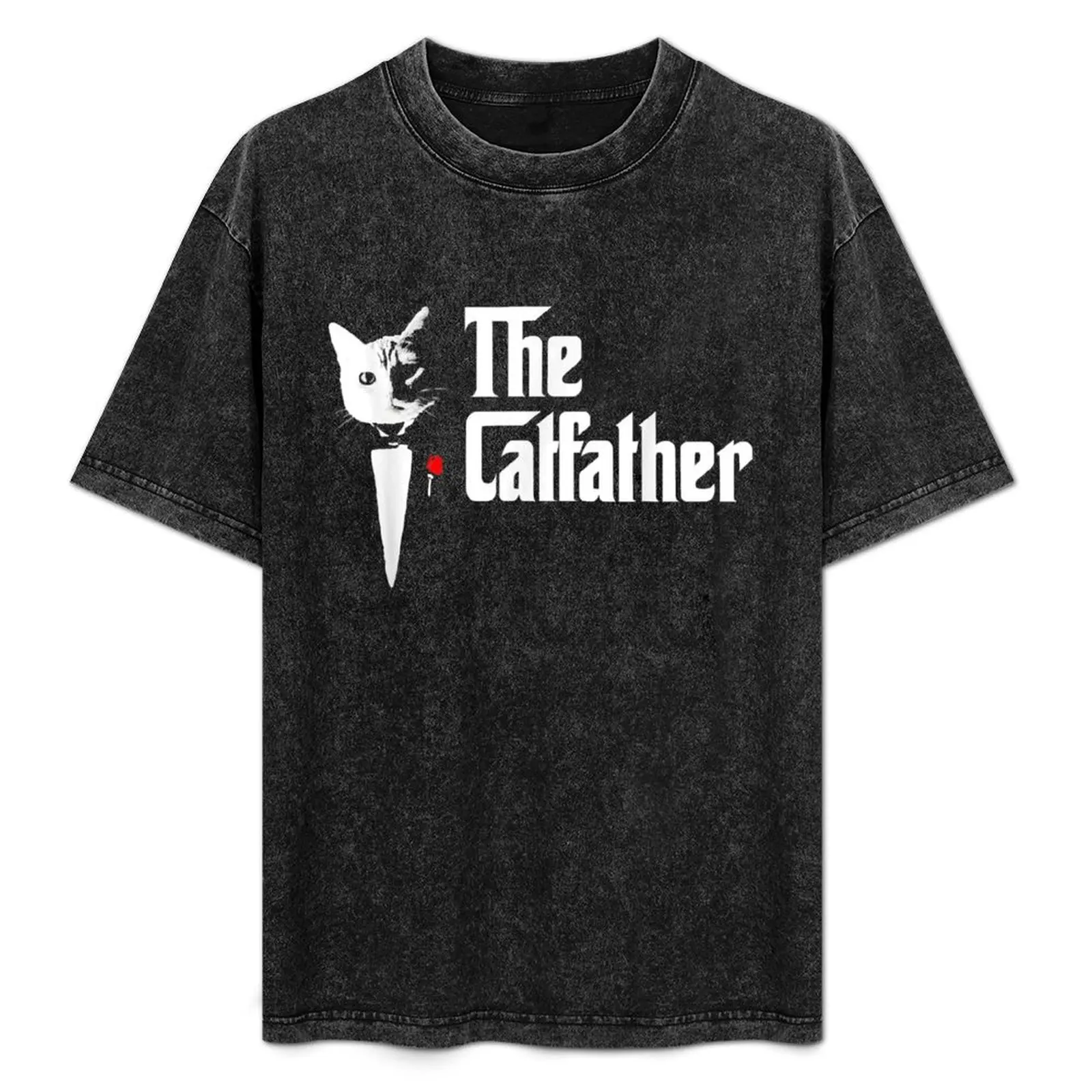 

The CatFather , Father Of Cats , Funny Cat Dad T-Shirt Large Size Casual Short Sleeve Top