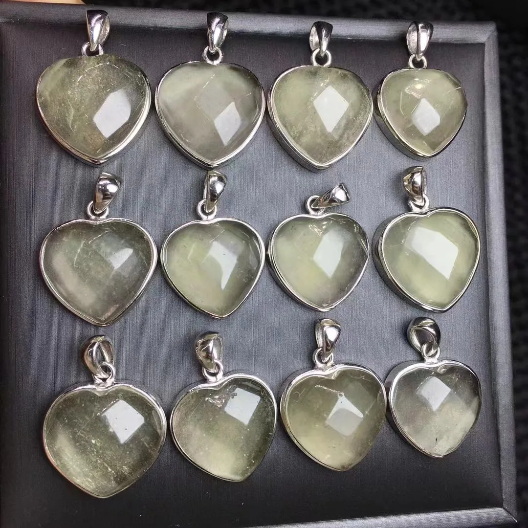 Unit One Piece 925 Silver Buckle With Cost Effective Natural Libyan Quartz Crystal Healing Faceted Heart Shape Pendant