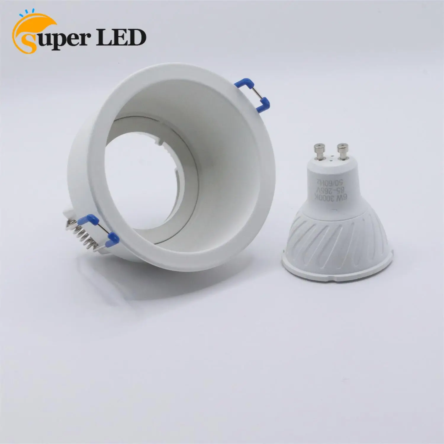 1 Pcs Recessed Frame for Halogen and LED Spotlights Frame Recessed Spotlight Holder GU10 Socket Square Round