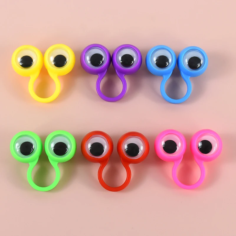 10/20pcs Colorful Finger Puppets Plastic Ring Wiggly Eyeball Kids Birthday Party Favors Goodie Bag Stuffer Pinata Fillers Toys