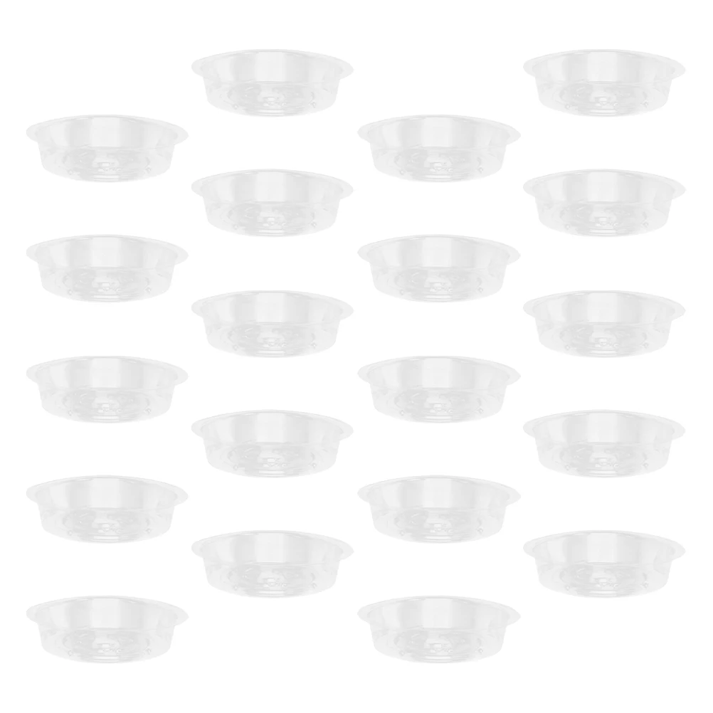 

20 Pcs Plastic Planter Trays Clear PET Drip Saucers for Plants Water Catcher Flower Pot Plates Garden Use