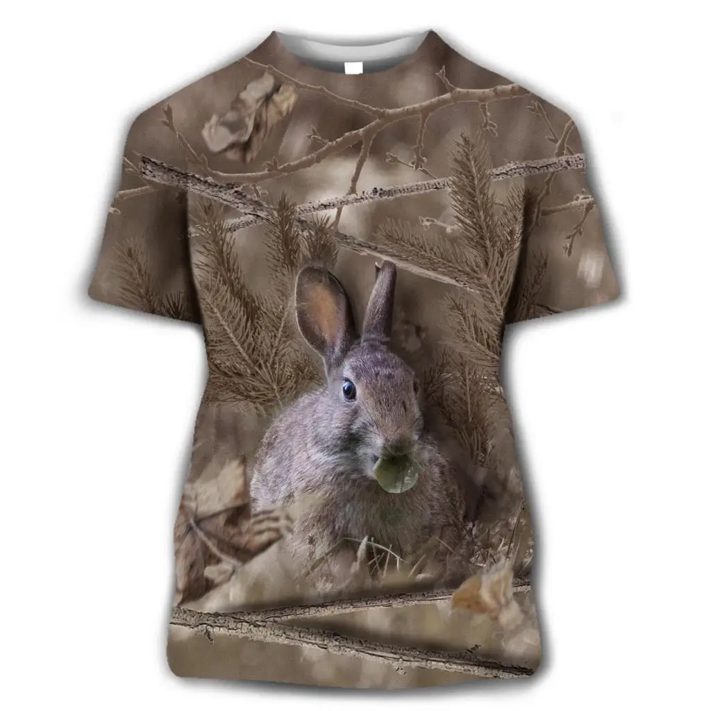 New Animal Camouflage Hunting 3D Print T-Shirts Men Women Summer Short Sleeve T Shirt Oversized Harajuku Tops Tees Kids Clothing