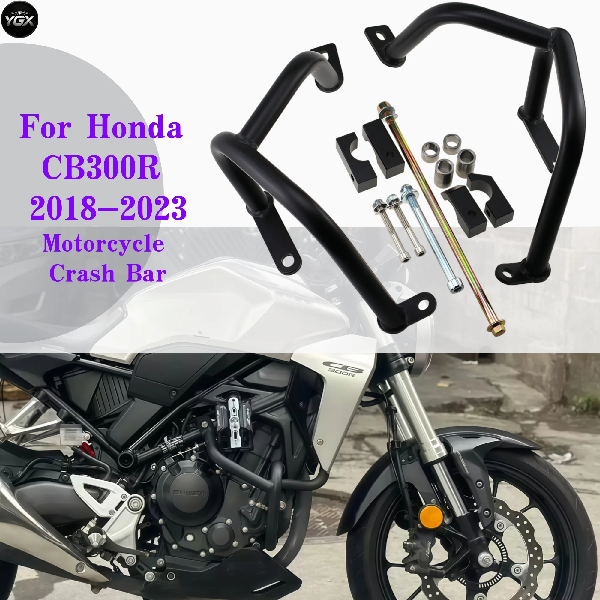 For Honda CB300R 2018-2023  CB300 R Motorcycle Highway Crash Bars Engine Guard Anti-Drop Bumper Tank Frame Protector Accessories