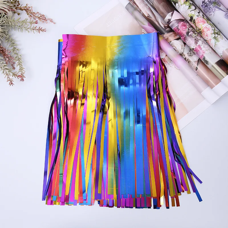 3 m Premium-Fransenbanner, Party-Luftschlangen, Lametta-Girlande aus Folie für Geburtstag, Hochzeit, Jahrestag, Party-Dekoration, Hängedekoration – Detail 25