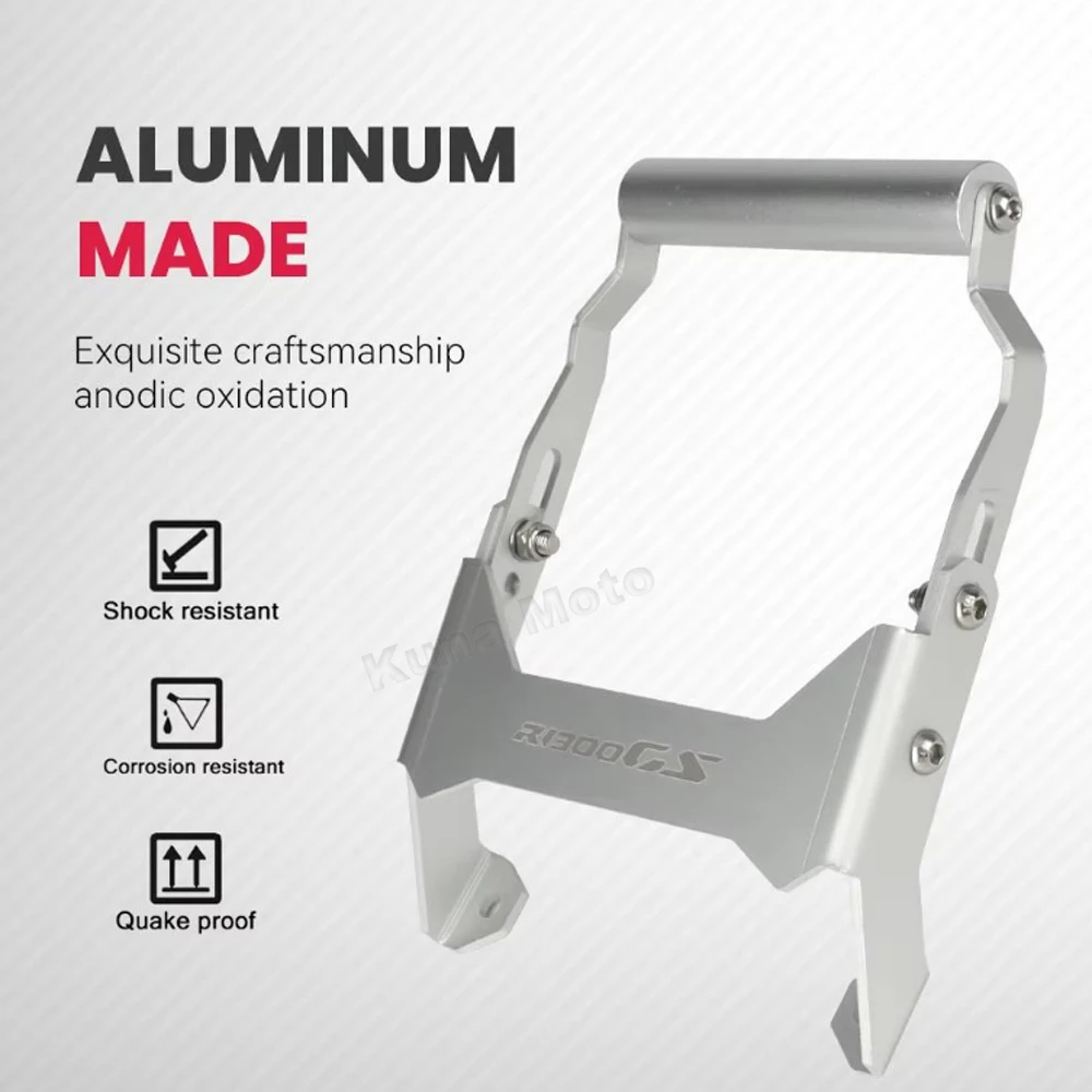 ل BMW R1300GS R 1300GS ADV 2023 2024 دراجة نارية CNC الألومنيوم حامل GPS الملاحة قوس التكيف 12/22 مللي متر حامل عدة #4