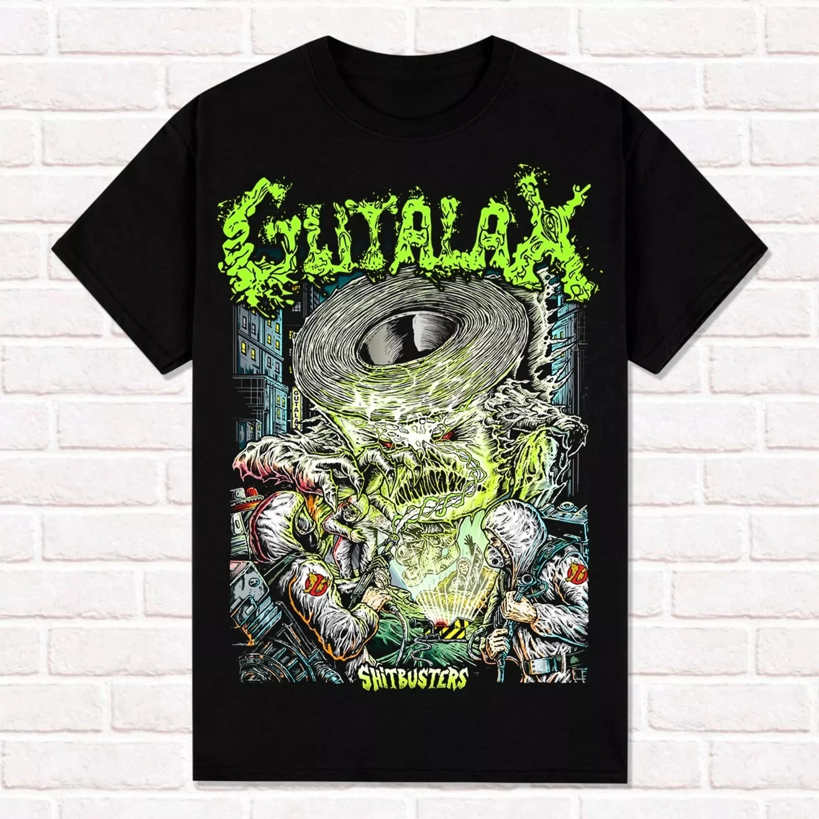 Gutalax T-Shirt Shitbusters Goregrind Brutal Death Metal Grindcore Tees Tops Unisex Cotton Short Sleeve High Street