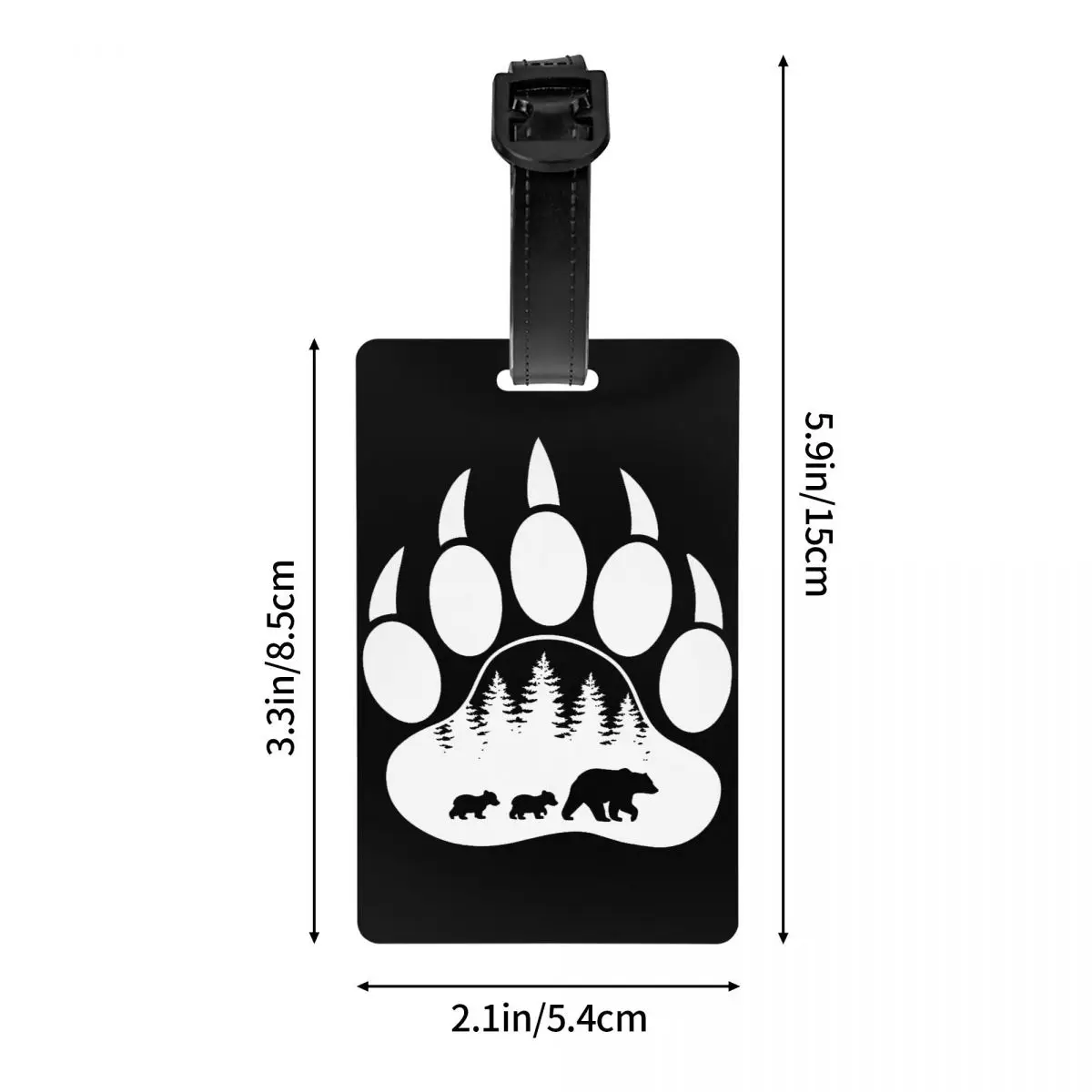 Animal Mama Bear Paw Luggage Tag Travel Bag Suitcase Privacy Cover ID Label