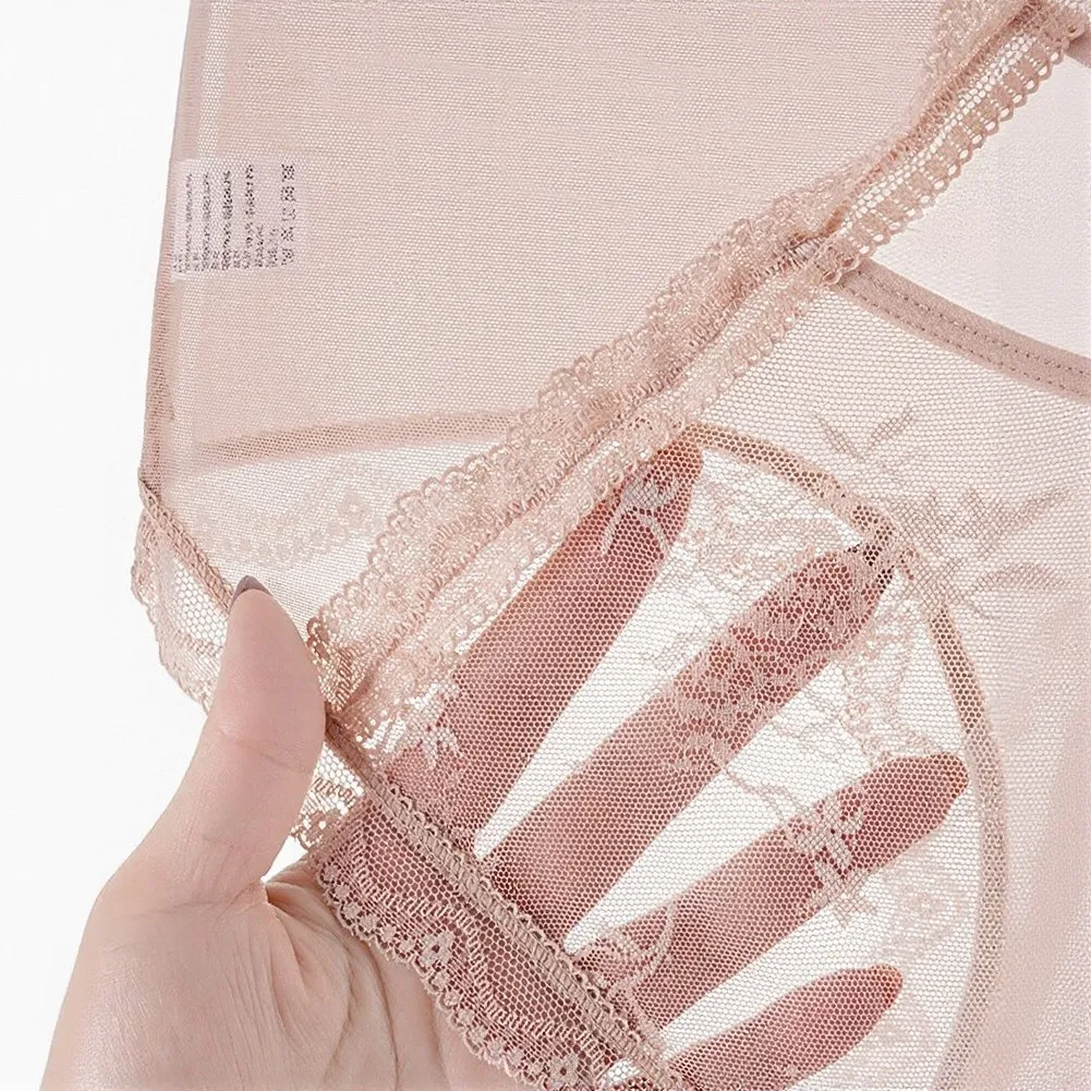 Men's Satin Briefs Blended with Ice Silk and Spandex 3D Bulge Pouch Seamless Sheer Lace Detail Mid-Waist Daily Underwear