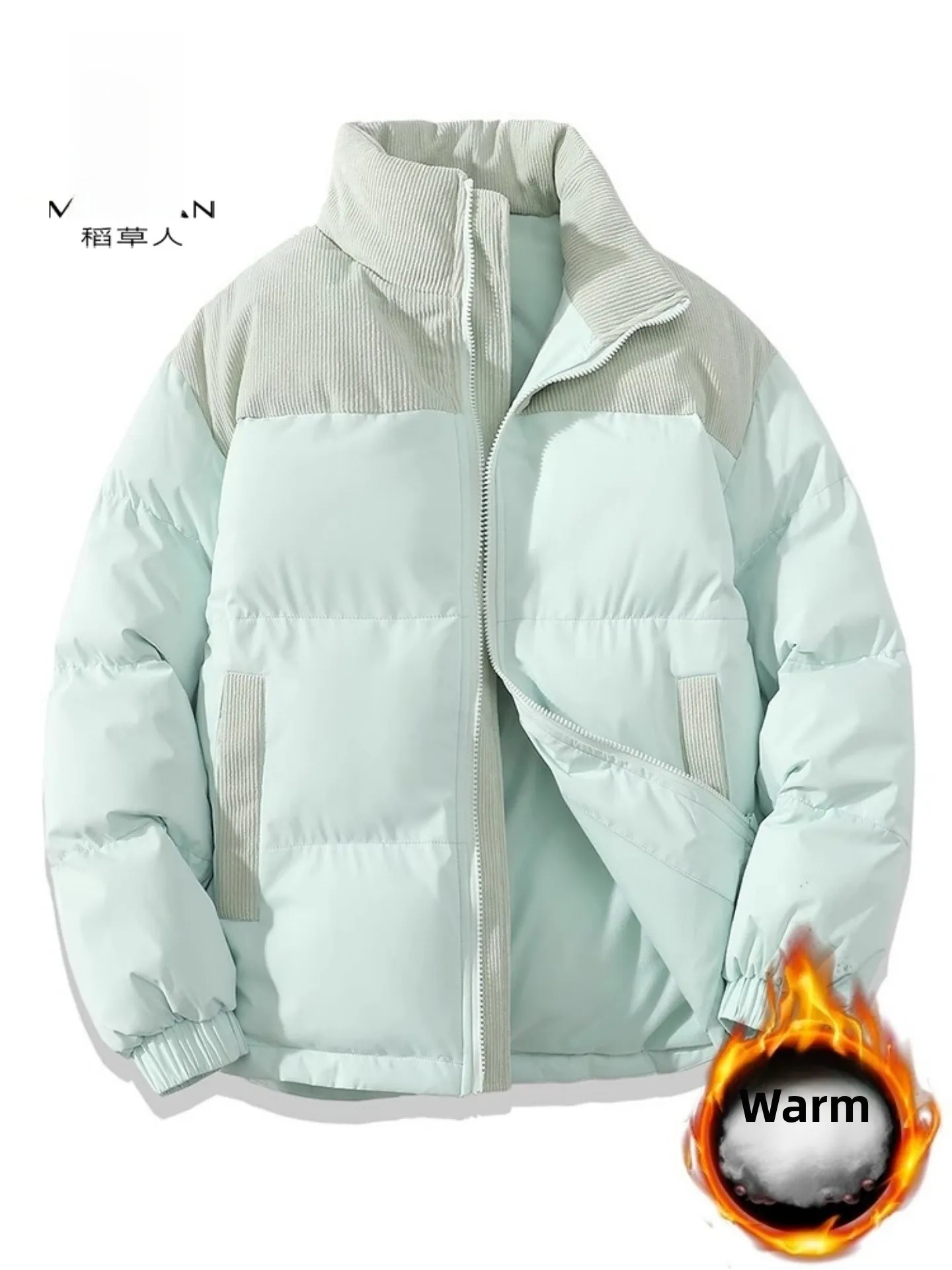 

Thiened Winter Jaet Men's Loose Fit Collar Coat Women's Warm Cotton Padded Stand Collar Outerwear Faionable Casual Sle