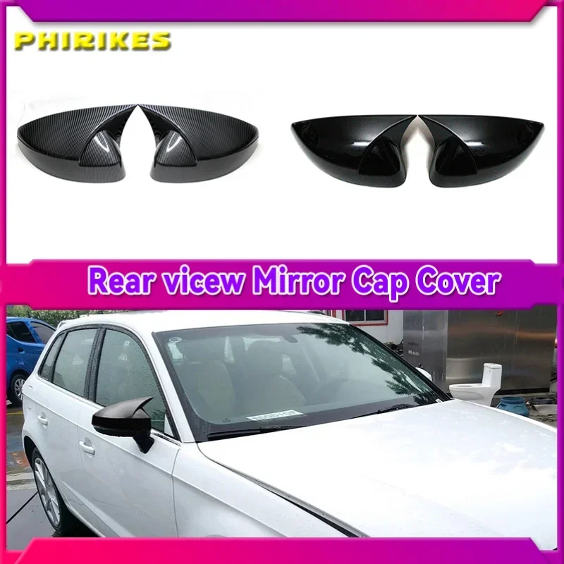 

For Audi A3 S3 8V RS3 2013 2014 2015 2016 2017 2018 2019 RearView Mirror Case Cover Carbon fiber pattern or Black Cover