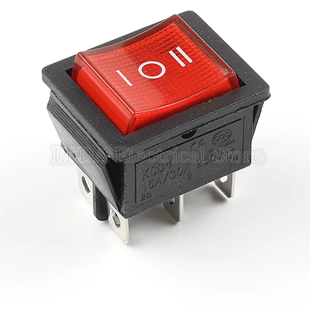 1 szt. KCD4 przełącznik kołyskowy ON-OFF-ON 3 pozycje 6 pinów sprzęt elektryczny z włącznikiem światła 16A 250VAC/20A 125VAC