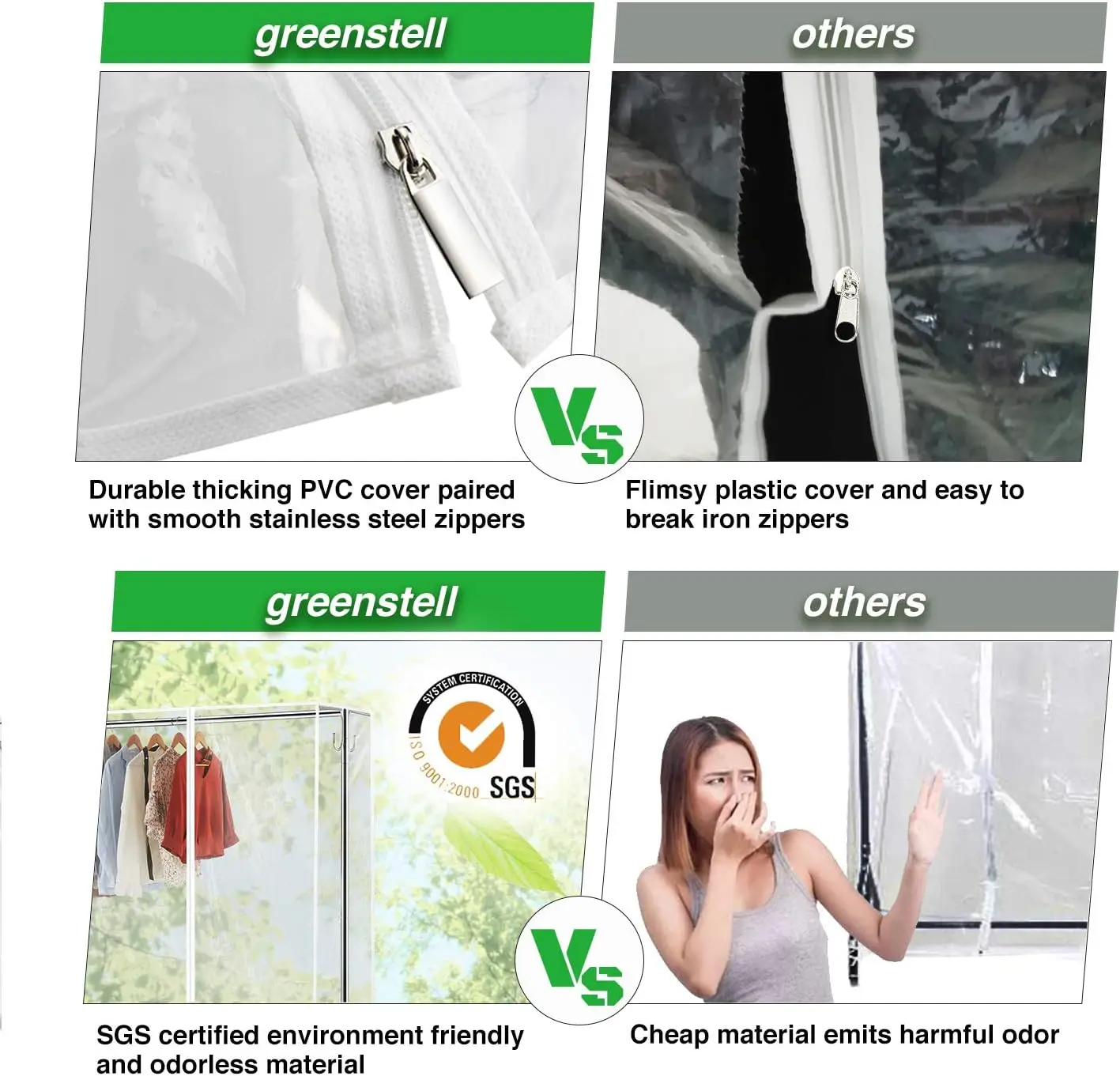 Greenstell Clothes Rack With Cover & Tube Bracket, Industrial Pipe Z Base Clothing Garment Rack On Wheels With Brakes, Heavy