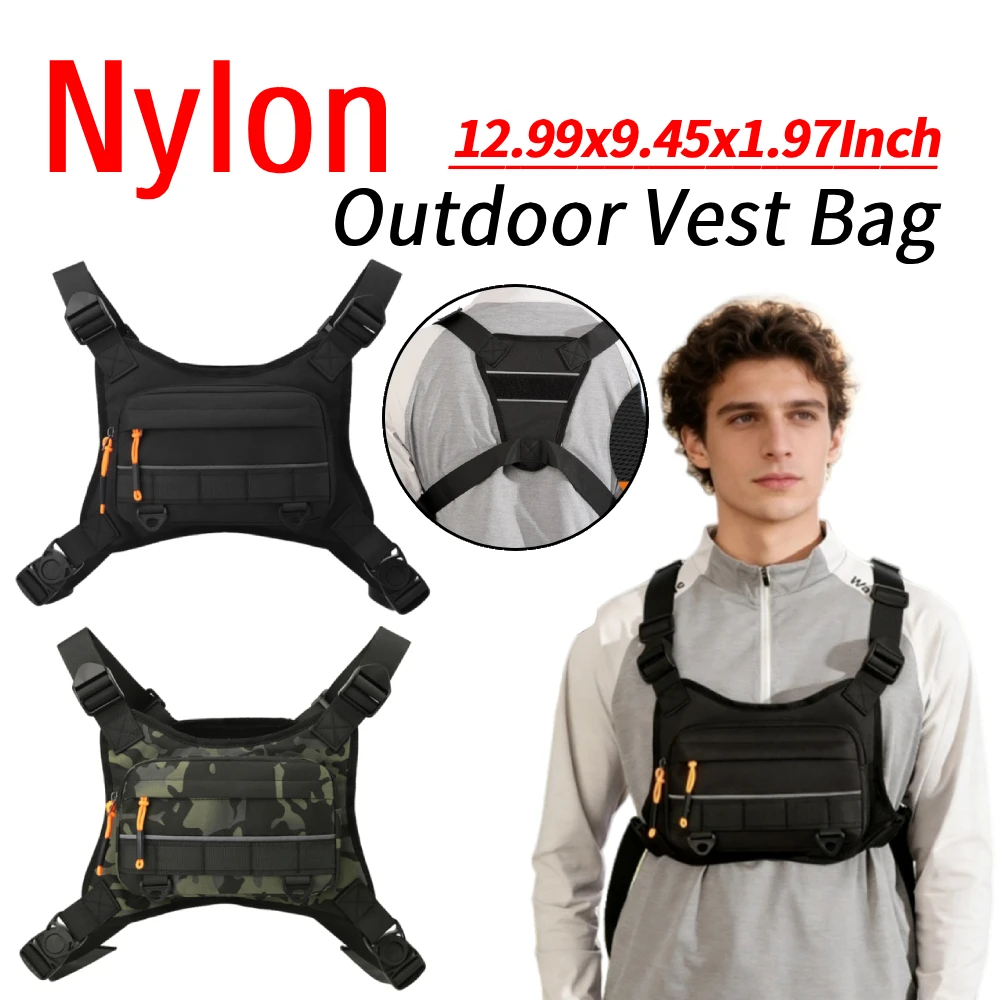 

Спортивная походная нагрудная сумка со светоотражающими полосами, водонепроницаемая поясная сумка, дышащий нагрудный рюкзак для кемпинга для мужчин и женщин