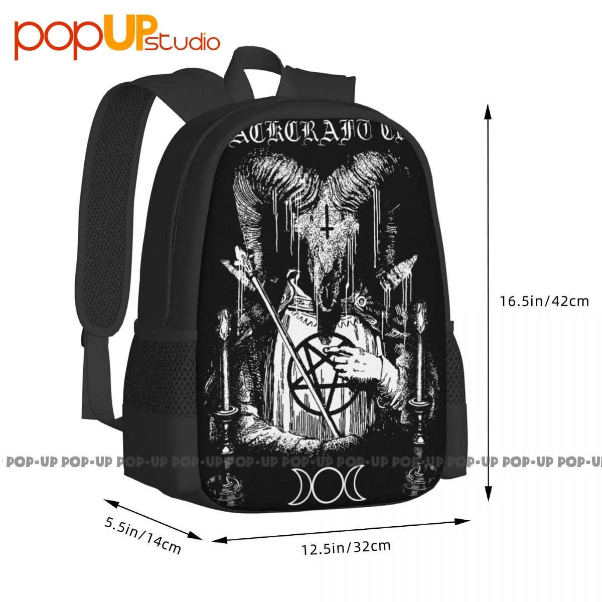 Blackcraft Cult Emperor Goat Baphomet Satanic Gothic Pentagram Backpack Large Capacity Softback Multi-function