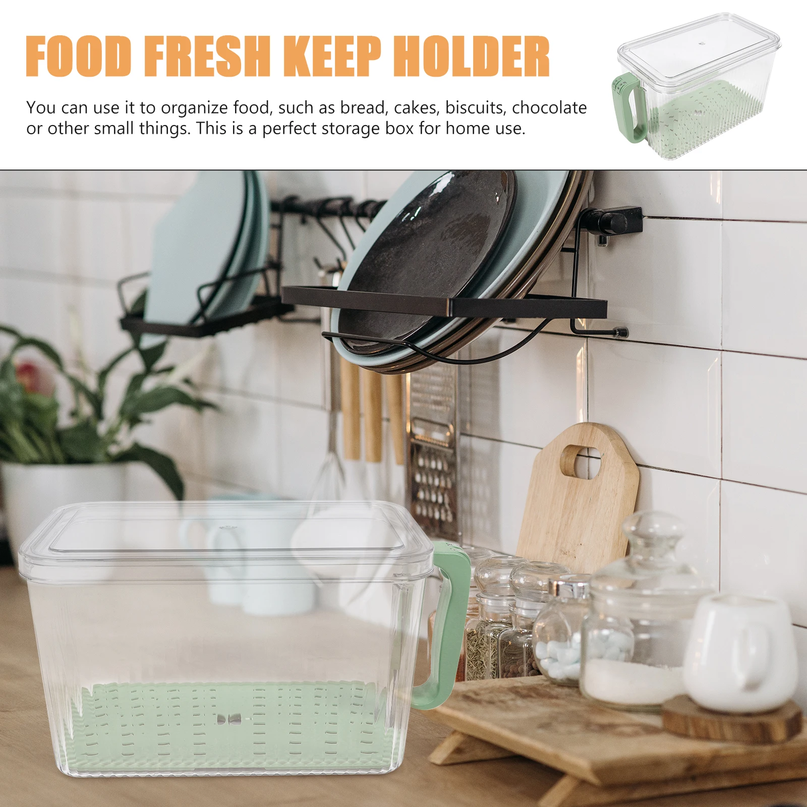 

Bread Storage Box for Fridge Small Tall Shallow Green Safe Plastic Material Sturdy Long Life Perfect Gift Kitchen Bar