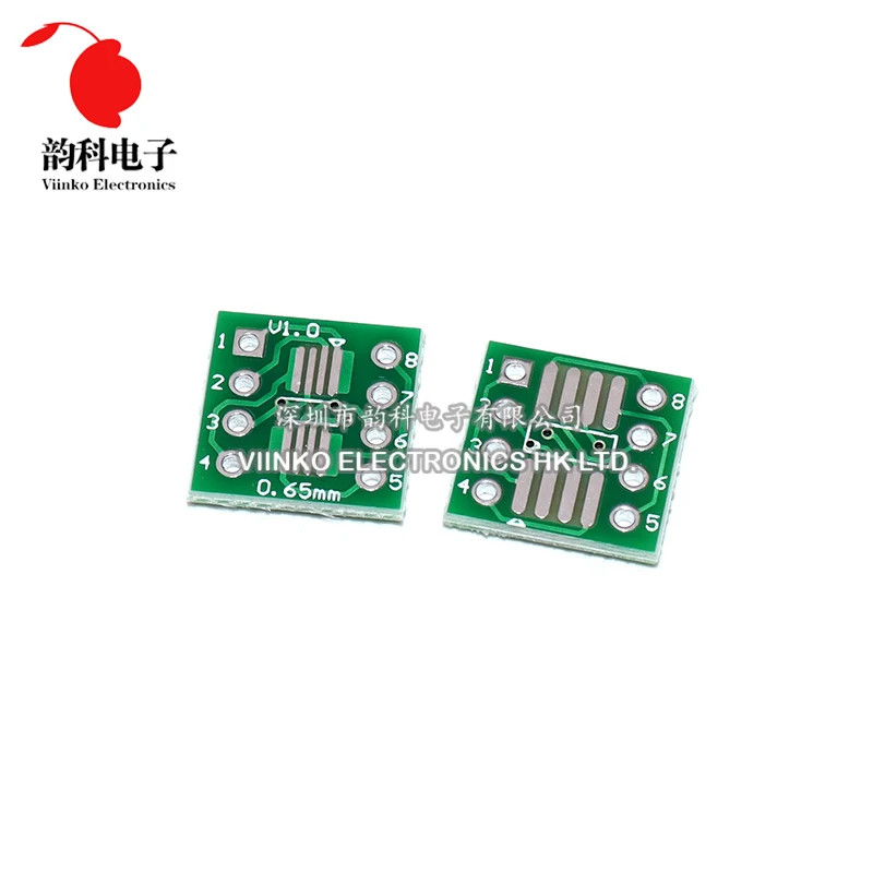 Placa de transferencia TSSOP8 SSOP8 a DIP8, adaptador de paso, Pin DIP, 20 Uds.