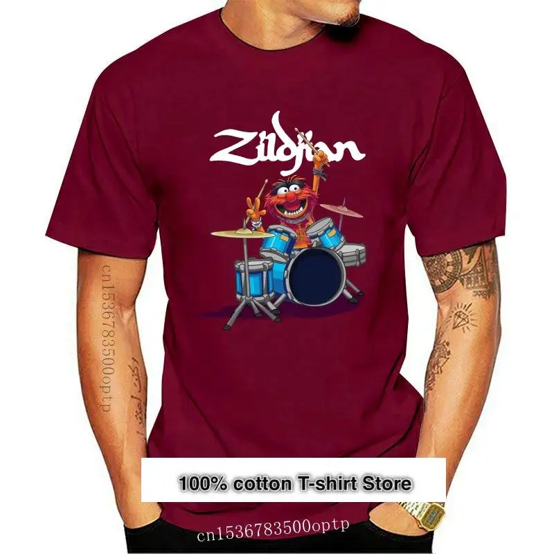 Camiseta de The Muppet Show Zildjian para hombre, camisa negra de M-3Xl, venta al por mayor, nueva