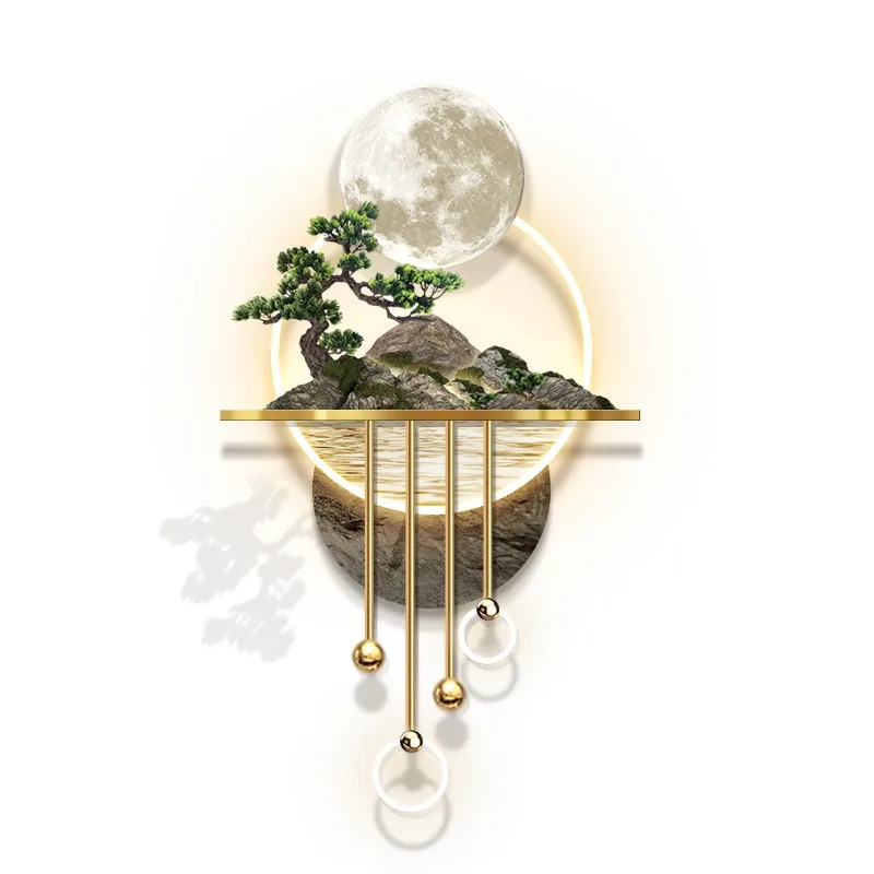 Light Painting Art Wall Home Decoration Luxury Luminous Wall Lighting Painting 3D Stereo Porch Landscape Light Emitting Diode