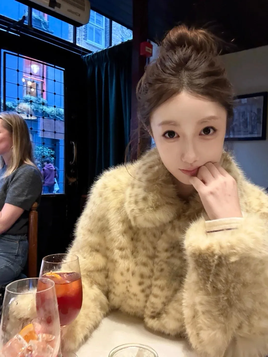 

Faionable ort Plu Jaet Women's Autumn Winter Unique Loose Versatile Warm Top Leopard Print Stand Collar Casual Outerwear