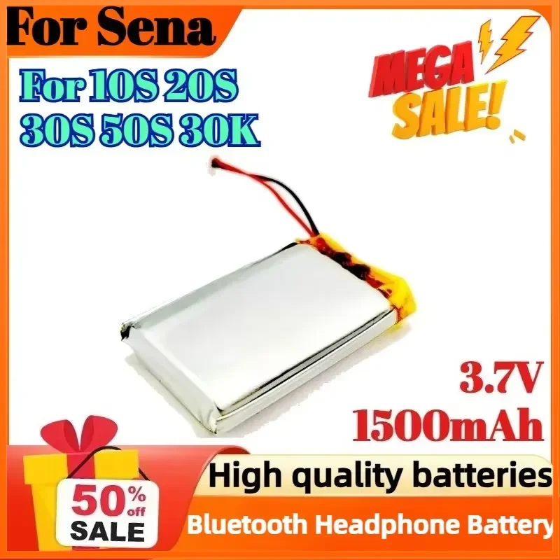 

1500mAh 3.7V Rechargeable Battery for Sena 10S 20S 30S 50S 30K Bluetooth Headphone Battery