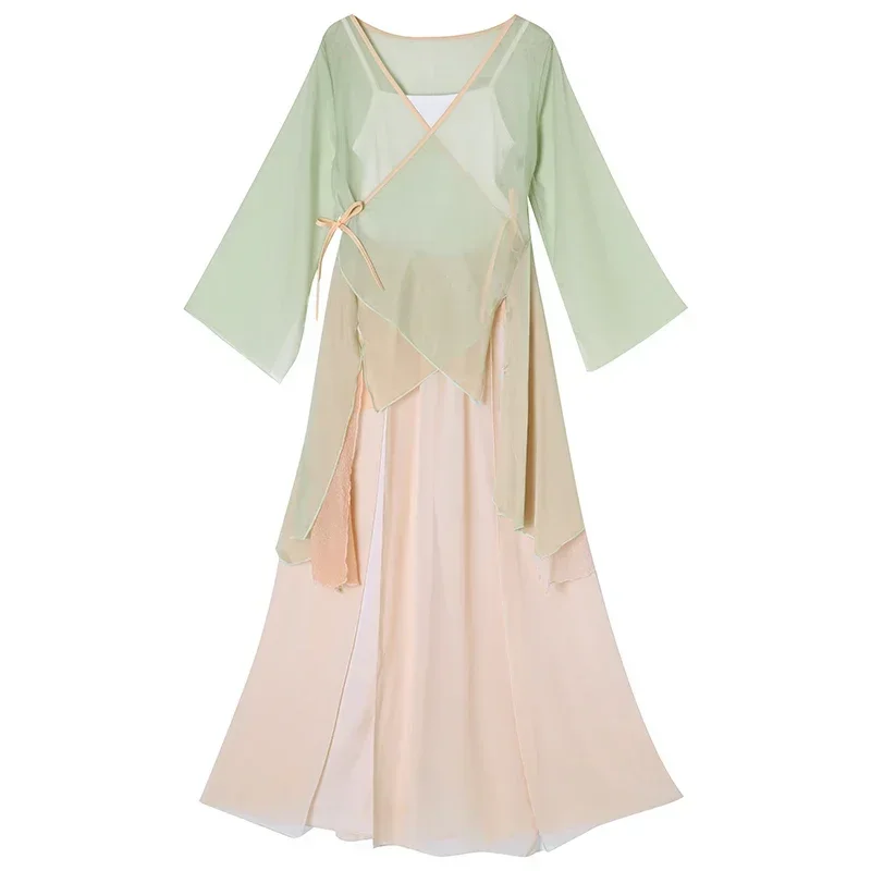 Chinese Stijl Hanfu Klassieke Danskostuums Vrouwelijke Elegante Nationale Yangko Dansvoorstelling Traditionele Fan Danskleding