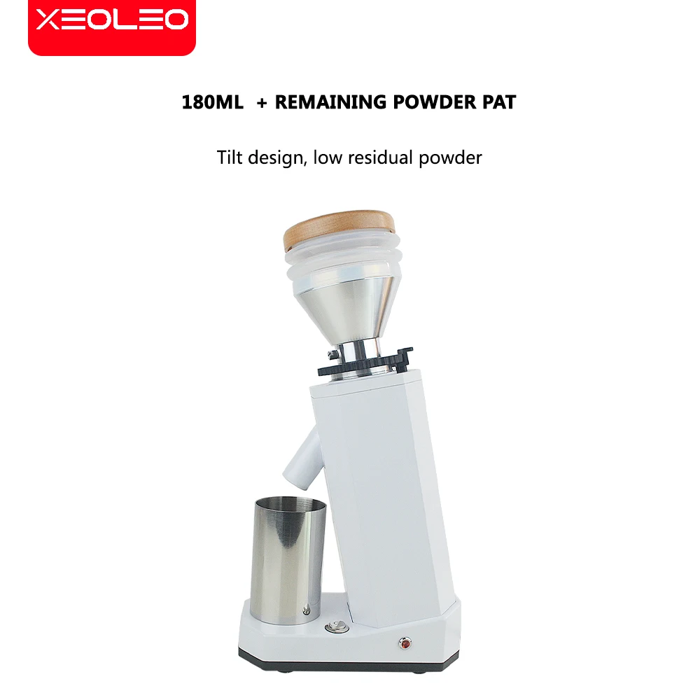 XEOLEO Coffee grinder 40mm Titaninum Conical burr grinder blow hopper 150W Coffee bean grind machine Coffee miller 20 steps