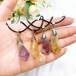 Natural Amethyst Citrine Charm Lavender Pendant Crystals Enegry Healing Stone For DIY Jewelry Making Pendant to Wear Gift