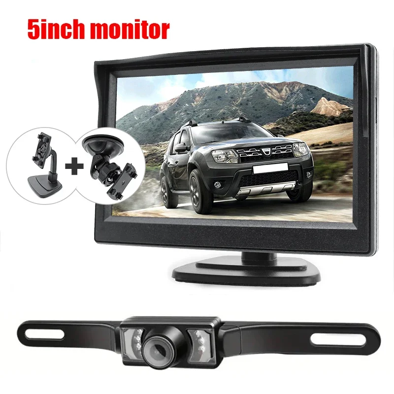 

Backup Camera Wireless Car Rear View HD Parking System Night Vision + 5" Monitor