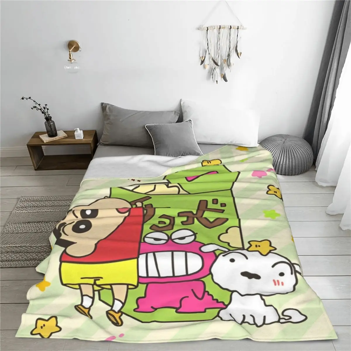 Crayon Shin-chan Chocobi Cookie Velvet Throw Blanket Japanese Anime Blankets Bedding Travel Super Soft Plush Thin Quilt