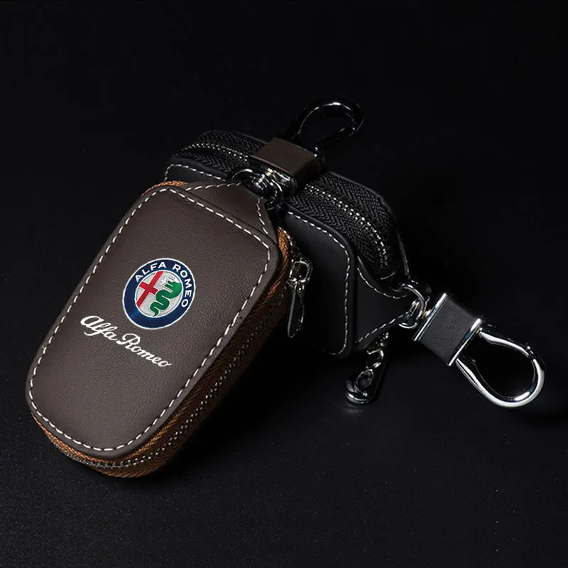 Alfa Romeo Echte Stelvio/Giulia Key Cover - Metallic Grijs sleutelhanger ring zakje houder auto